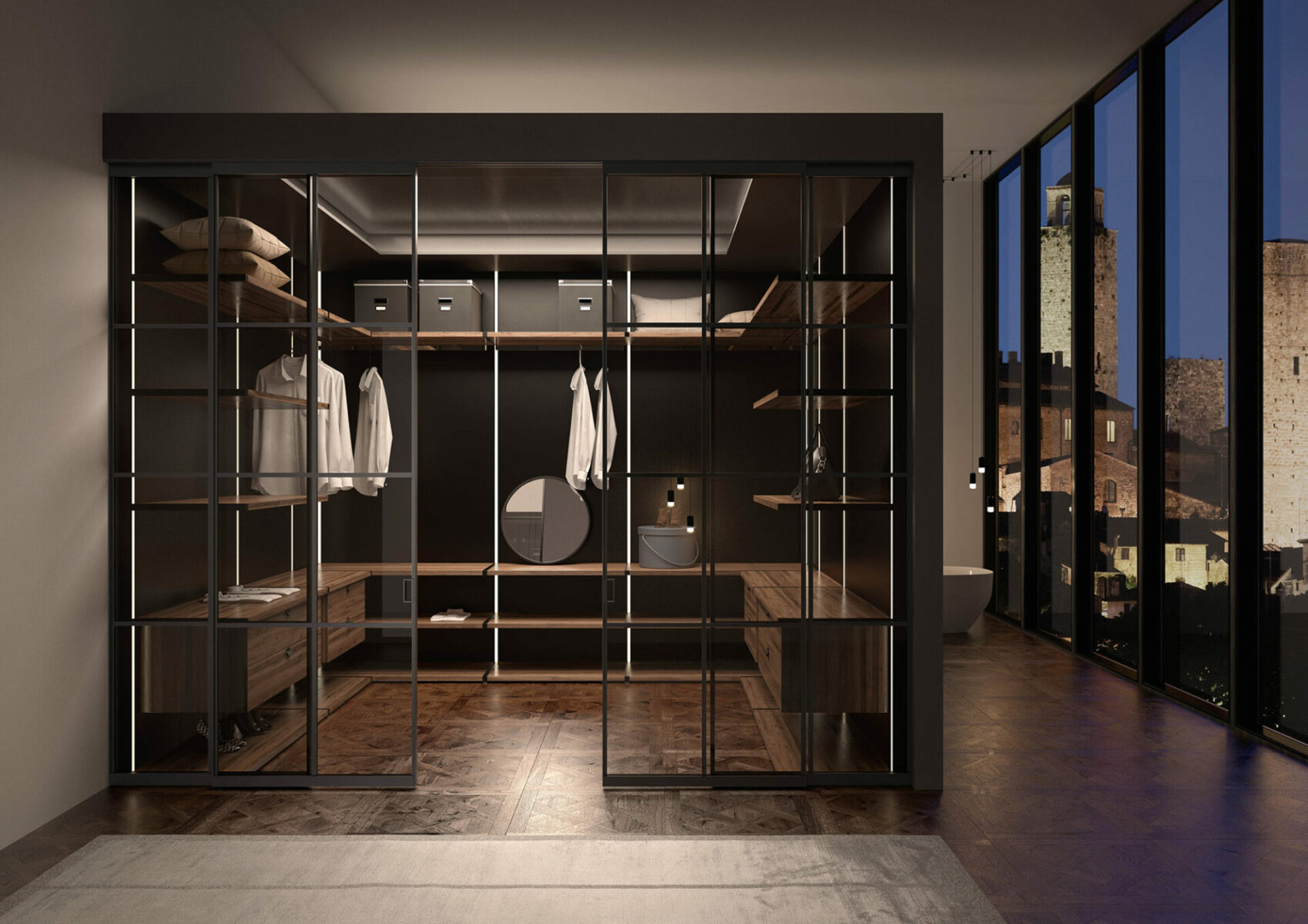 Axiome Amenagement Interieur A Rennes 35 ALBED CABARM APRT RIVISTA Product Walk In Closet Wallnut Wood